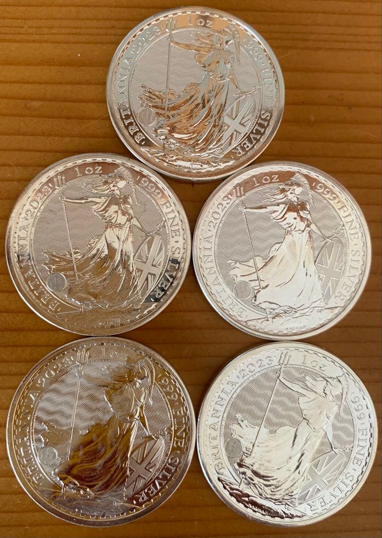 2023年 ブリタニア銀貨 1oz 999銀 5枚セット - メルカリ