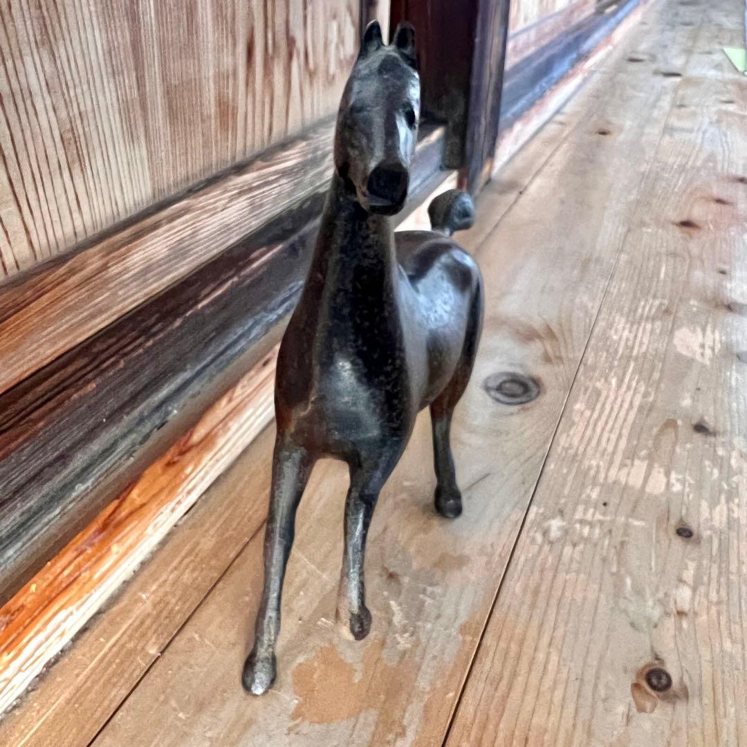 昭和レトロ 馬の置物 アンティーク馬競走 鉄製 レトロ オブジェ