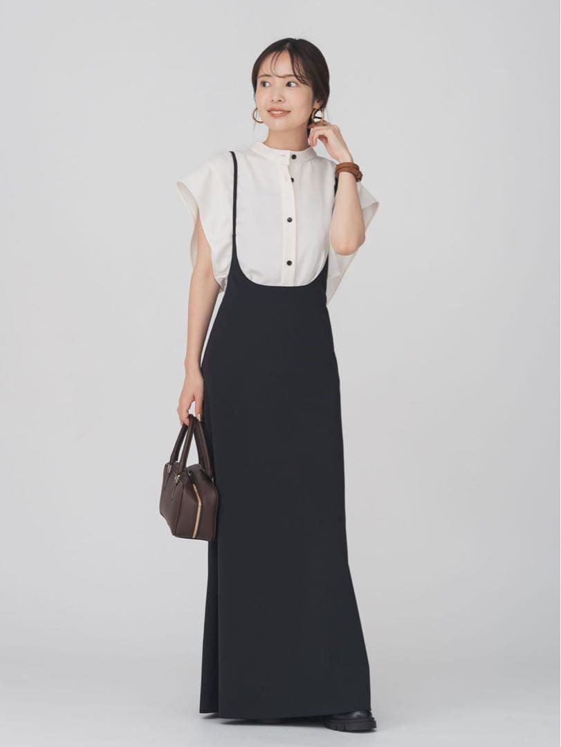 《WEB限定追加》【洗える】スクエアースリーブフロントオープンブラウス2