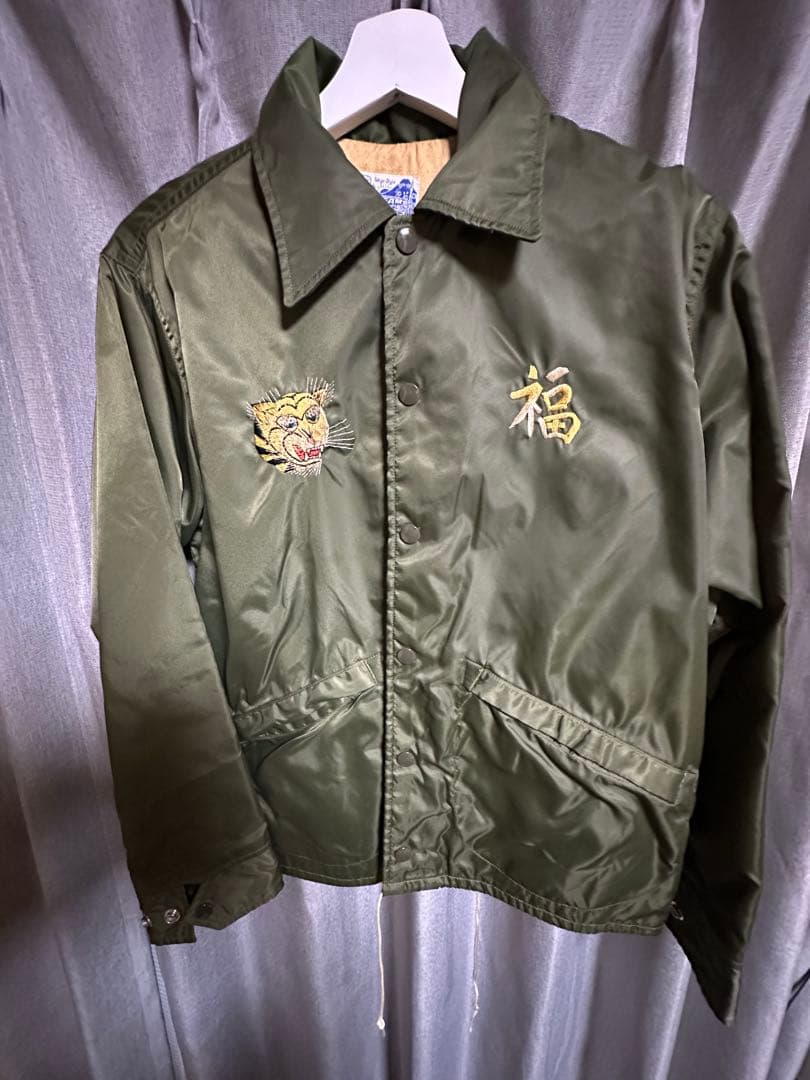 BEAMS x TOYO ベトナム刺繍コーチジャケット s オリーブ