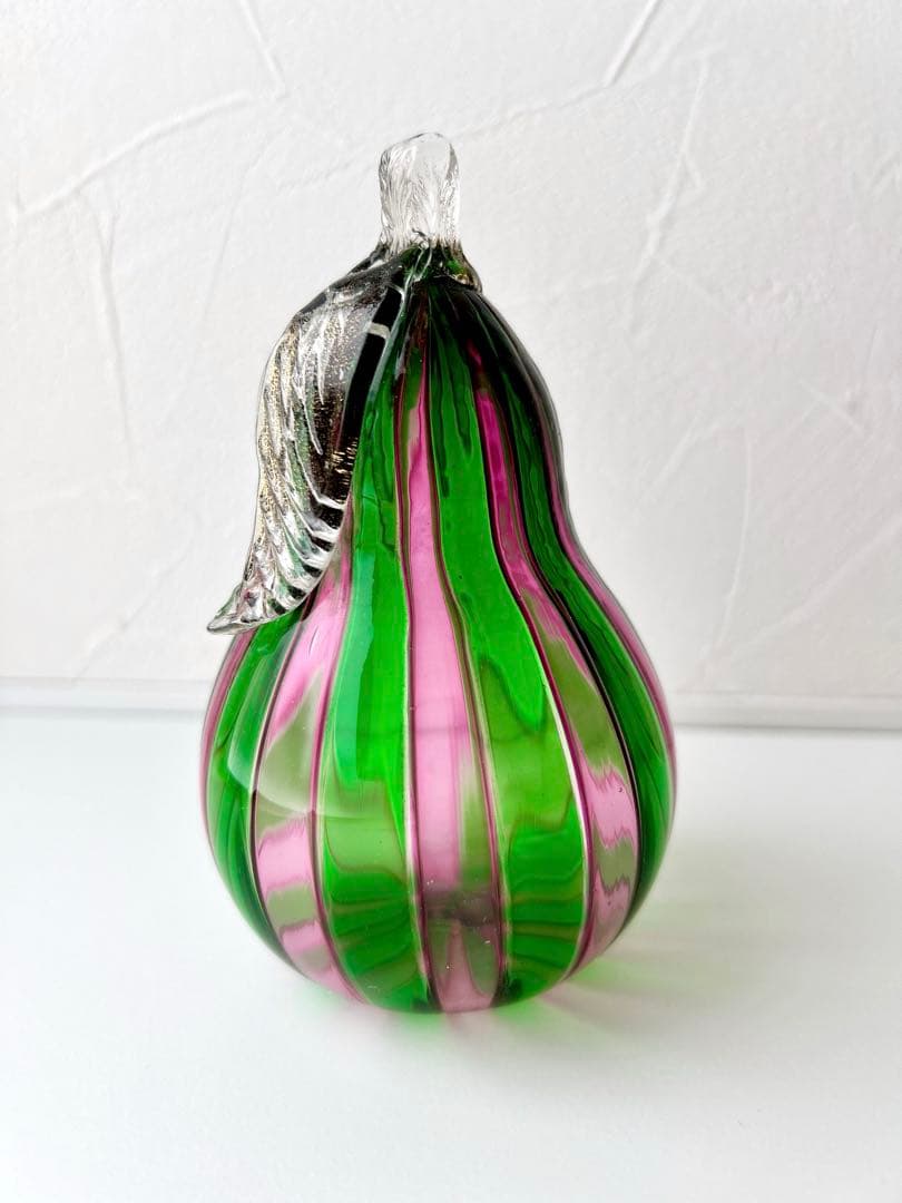 MURANO 希少 ムラーノ ヴェネチアン ムラノ ベネチア ガラス 洋梨 金彩