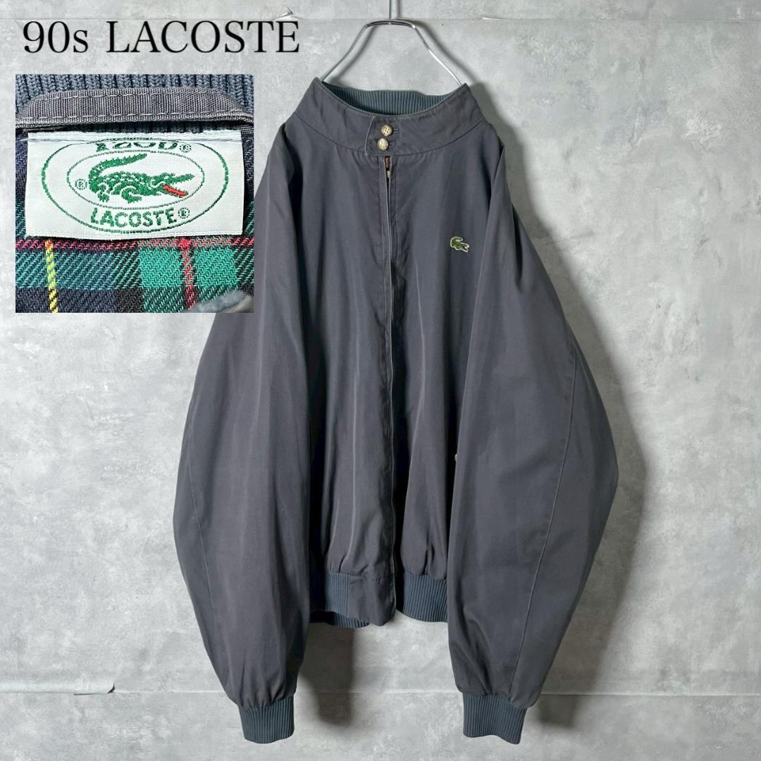 90s LACOSTE 裏地チェック　ブルゾン　ジャケット PM123 LACOSTE（ラコステ） ブルゾン アウター チェックバーシティジャケット