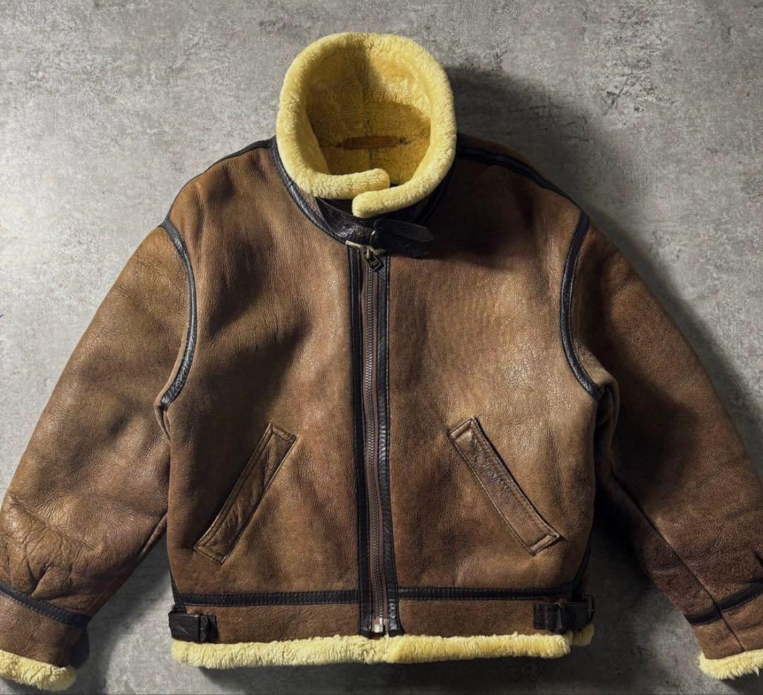 超希少】名作 90s リアルムートン B-3 レザージャケット - メルカリ