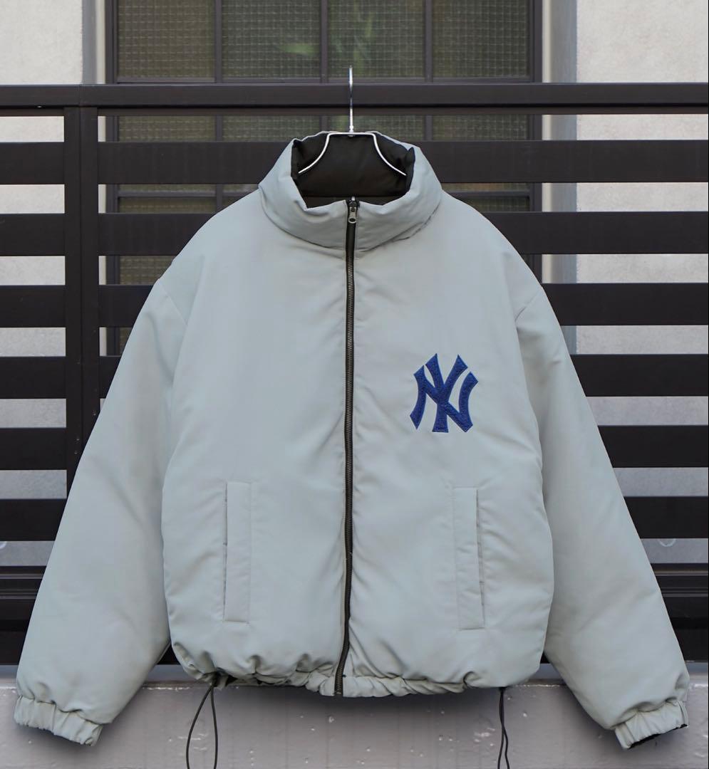 ヤンキース ダウンジャケット MLB ワッペン刺繍 2WAYリバーシブル