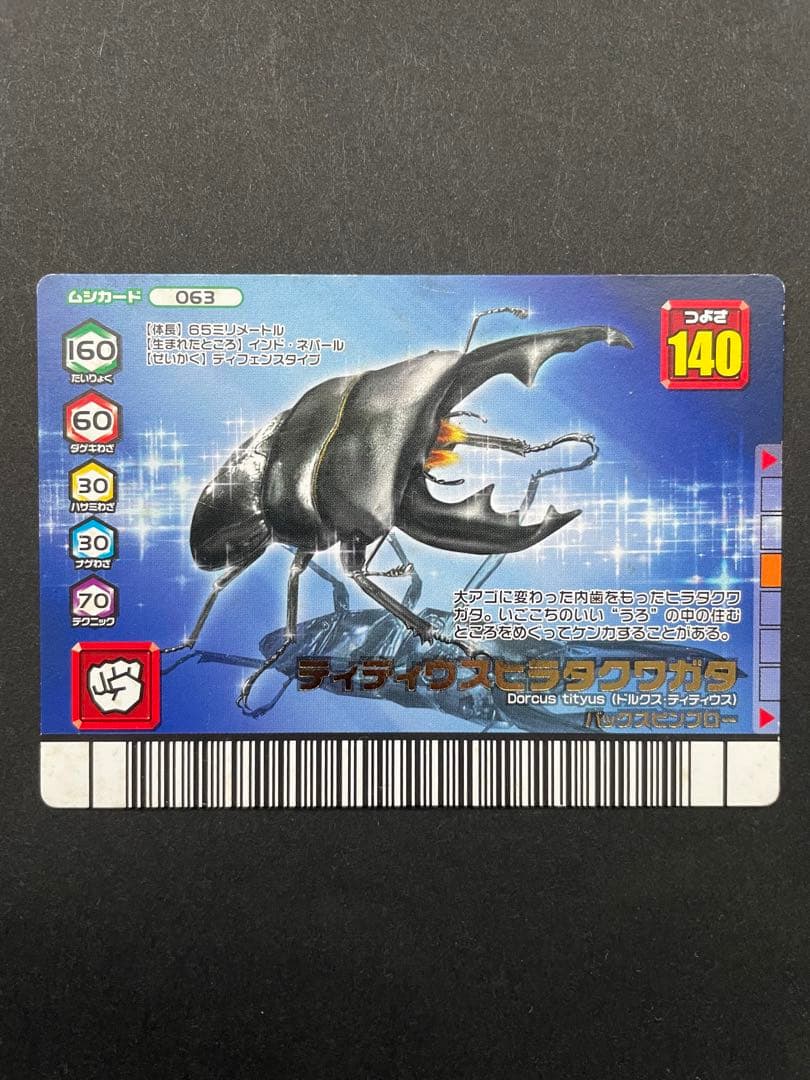 ムシキングカード ティティウスヒラタクワガタ ダイヤモンドブルー