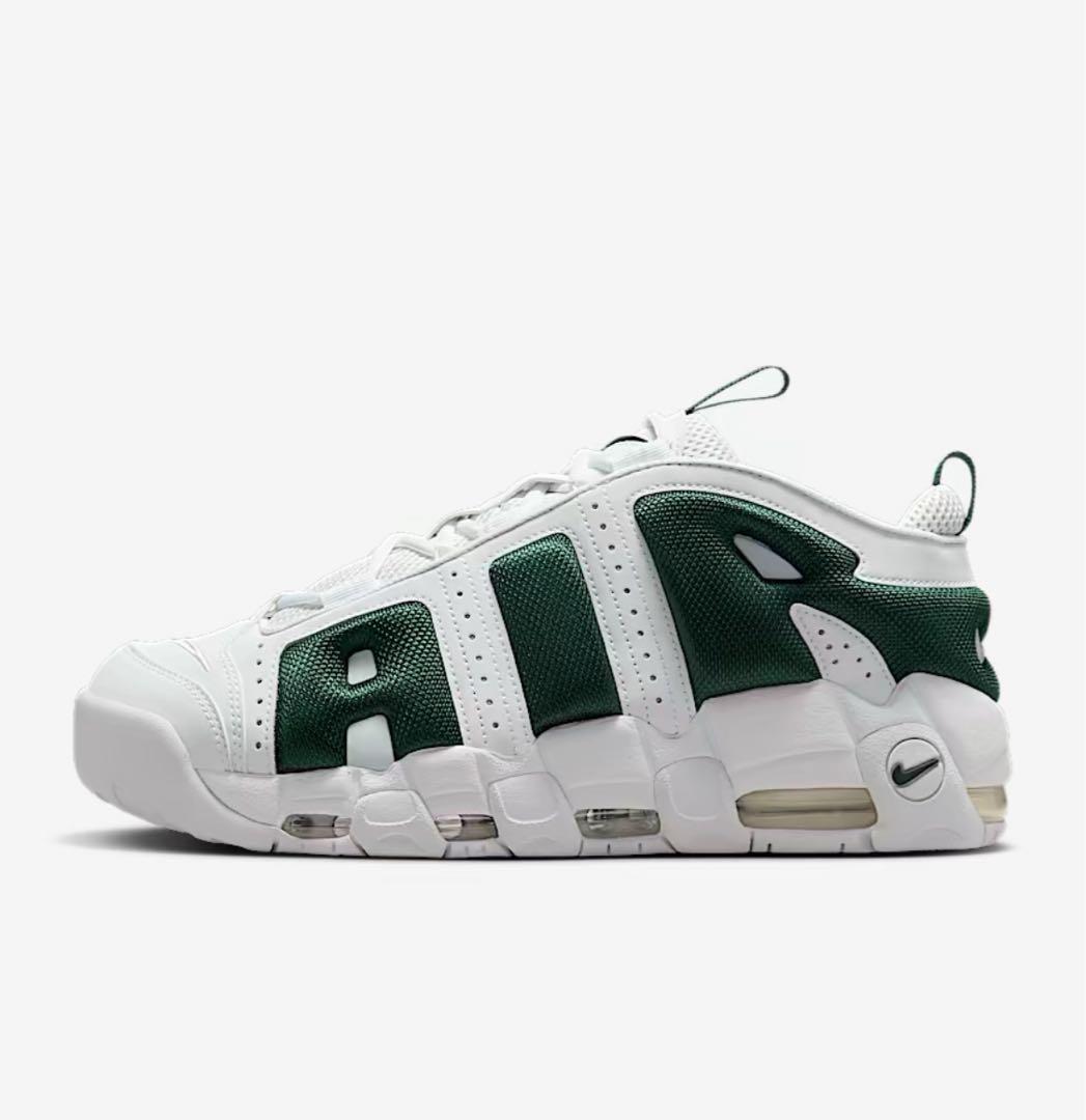 【新品/27cm】ナイキ エア モア アップテンポ Low（ホワイト/グリーン） NIKE エアモアアップテンポ LOW ホワイト/グリーン - メルカリ