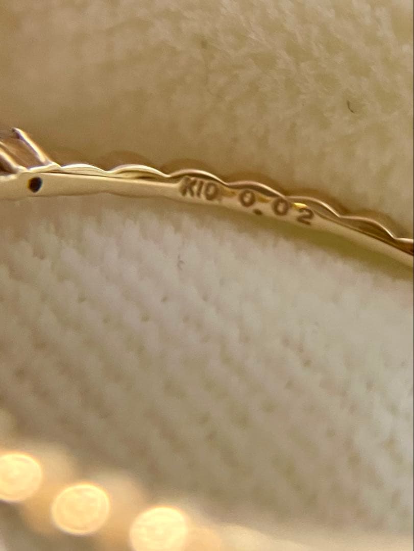 K10＊テイクアップ＊かわいいエメラルド&ダイヤリングです - メルカリ