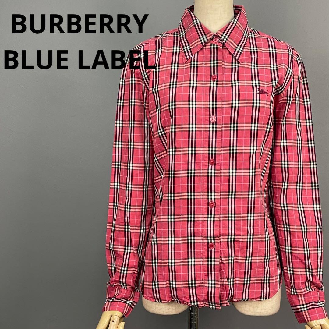日本製 バーバリーブルーレーベル 長袖シャツ ブラウス ノバチェック柄