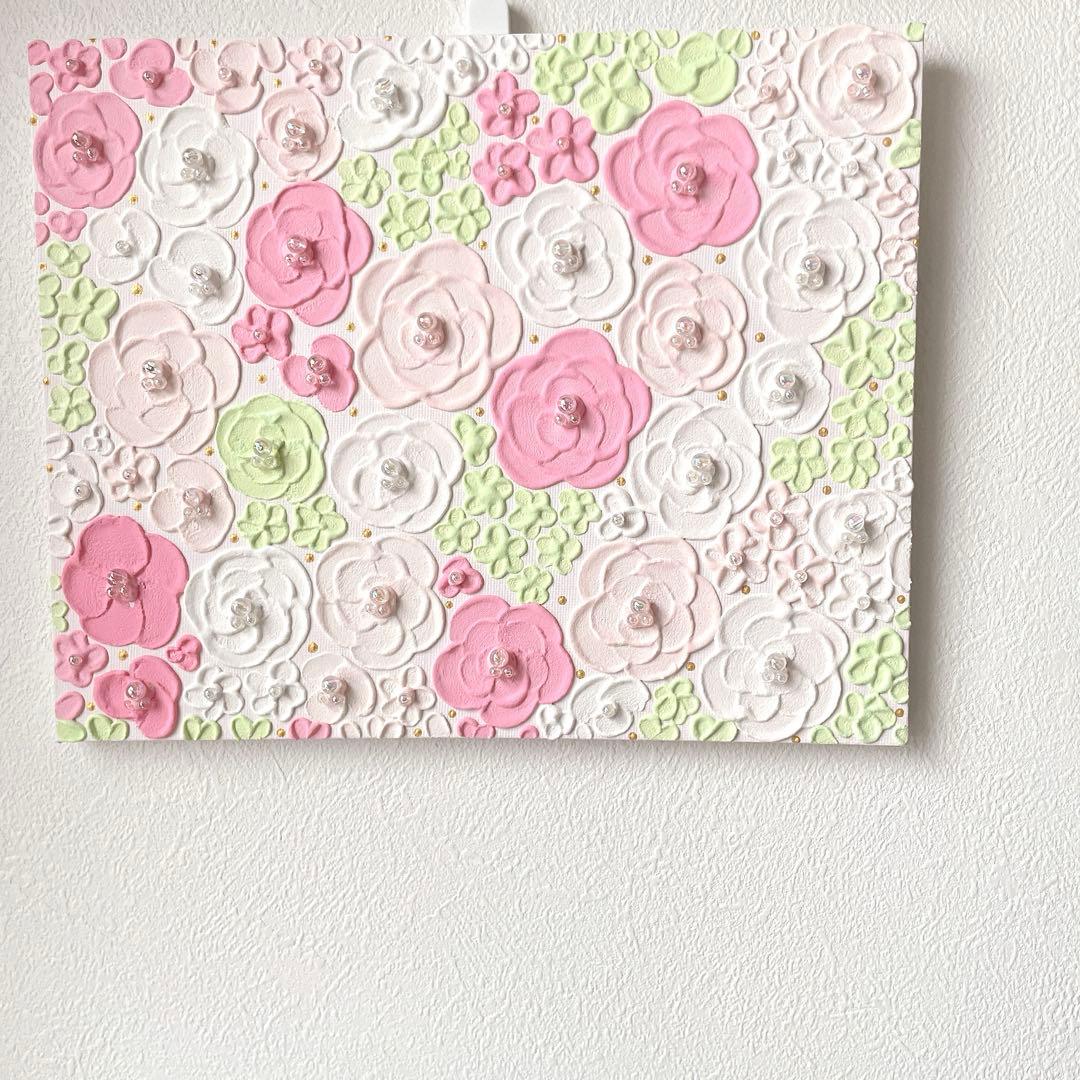 テクスチャーアート 花 インテリアアート 花畑 ブーケ フラワーアート