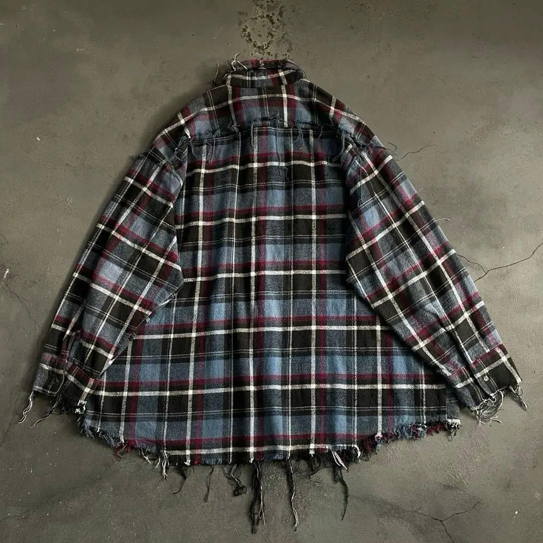 【リピーター様特別割引 】 grunge“襤褸”flannel shirt