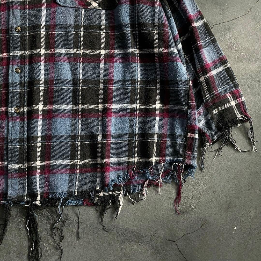 【リピーター様特別割引 】 grunge“襤褸”flannel shirt