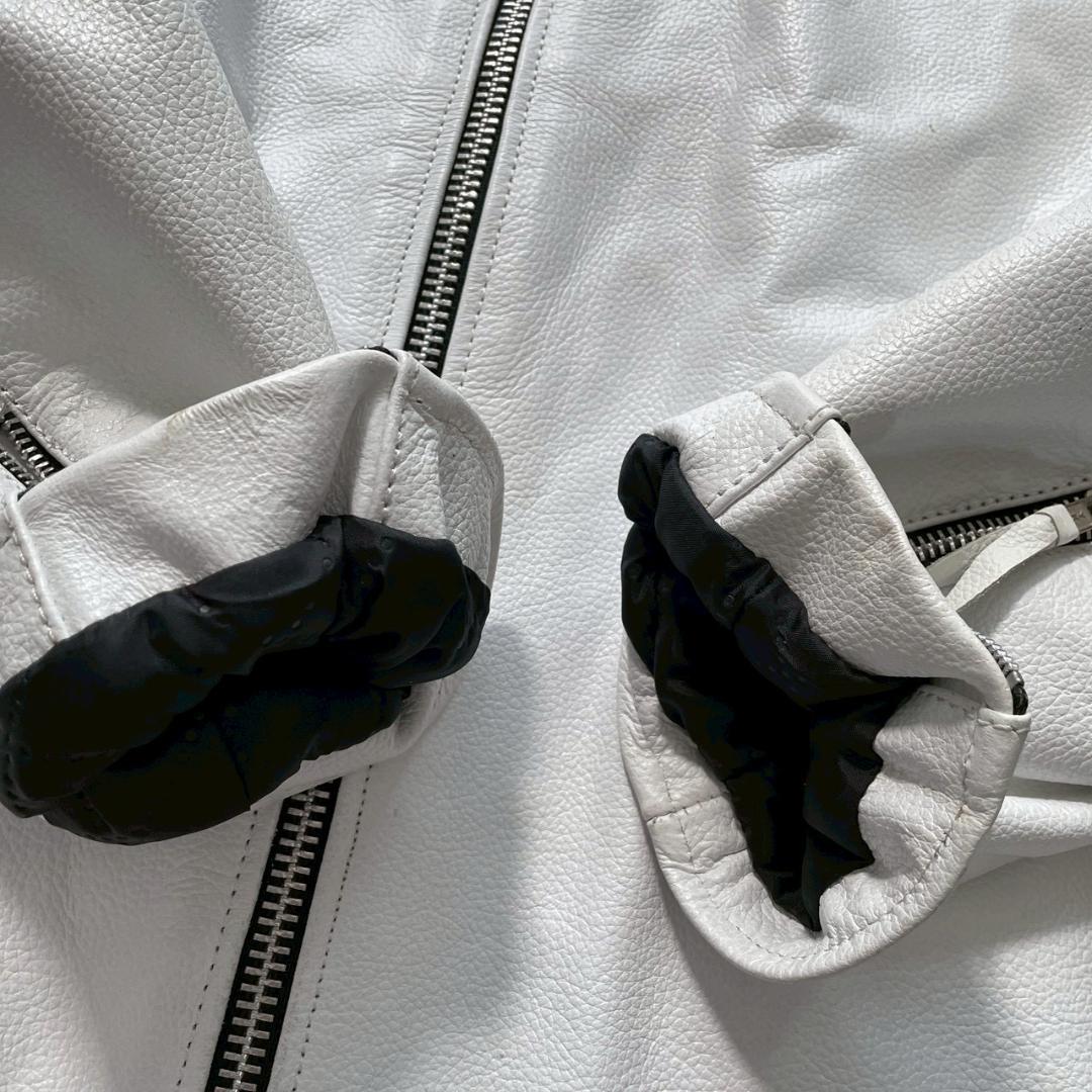 【岡田 耕平】Freedom　水牛革 シングルライダース ホワイト 52