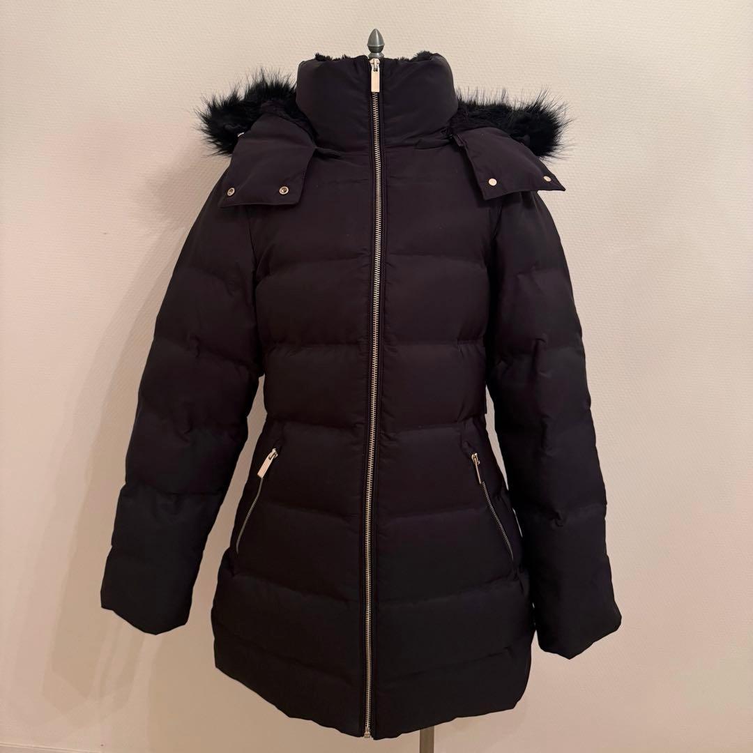 ZARAファー付きダウンジャケット 黒 ブラック - メルカリ