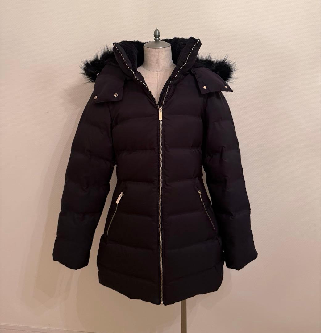 ZARAファー付きダウンジャケット 黒 ブラック - メルカリ