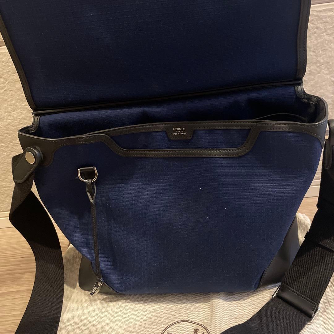 極美品】エルメス Allback メッセンジャーバッグ ネイビー - メルカリ