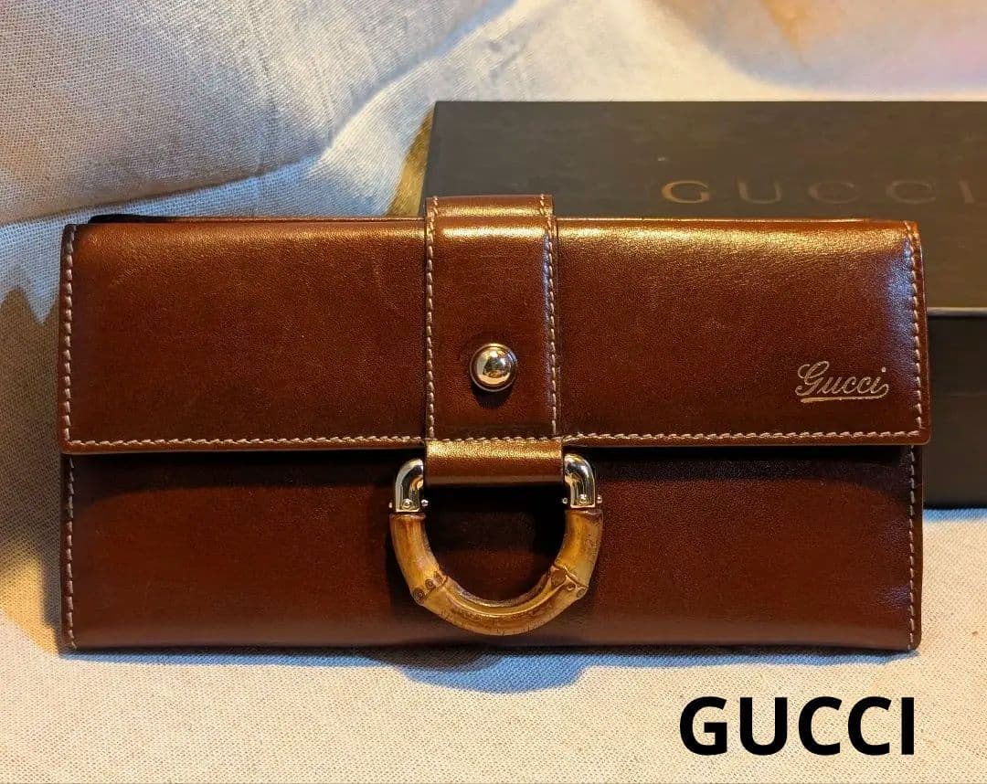 美品 GUCCI グッチ 長財布 バンブー レザー 茶系 | 激安通販のイーサプライ