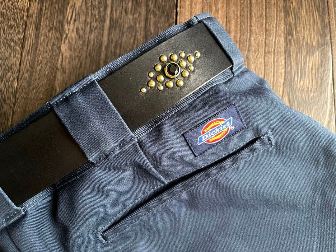 オーダー品 ディッキーズ874専用スタッズベルト 真鍮 オイルドレザー