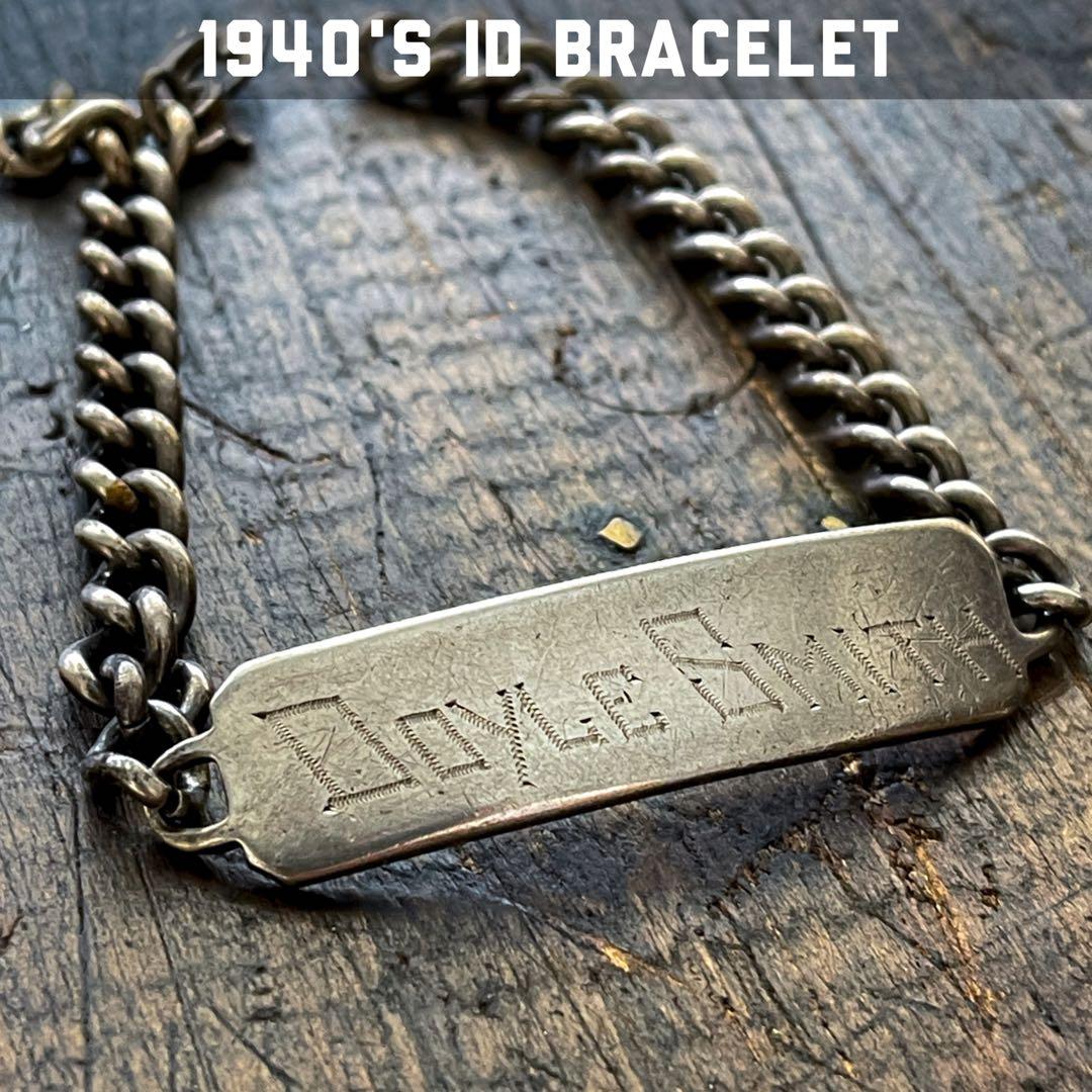 40s WW2 ヘビー スウィートハートジュエリー IDブレスレット