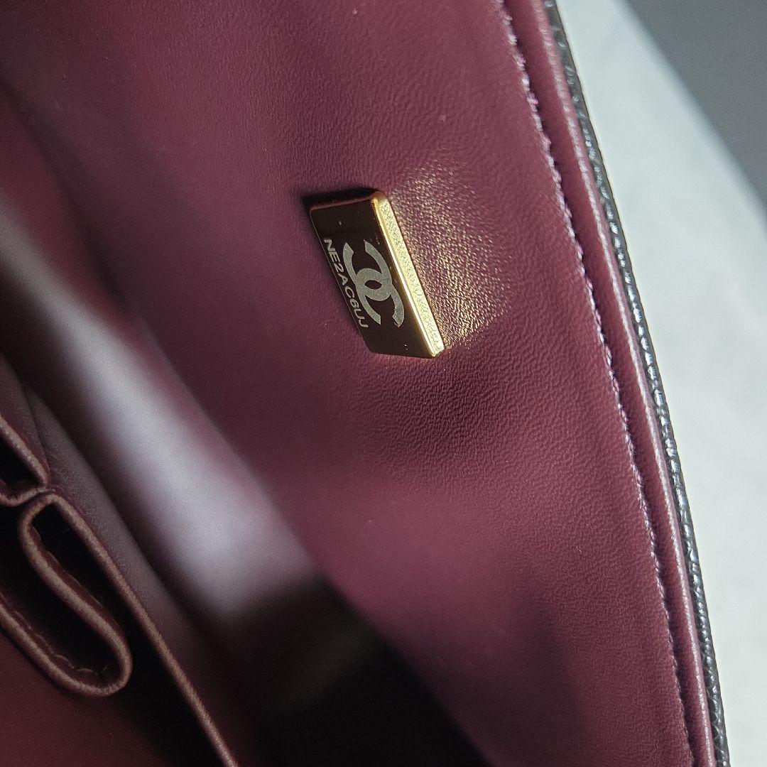 CHANEL ダブルチェーン フラップバッグ キャビアスキンゴールド