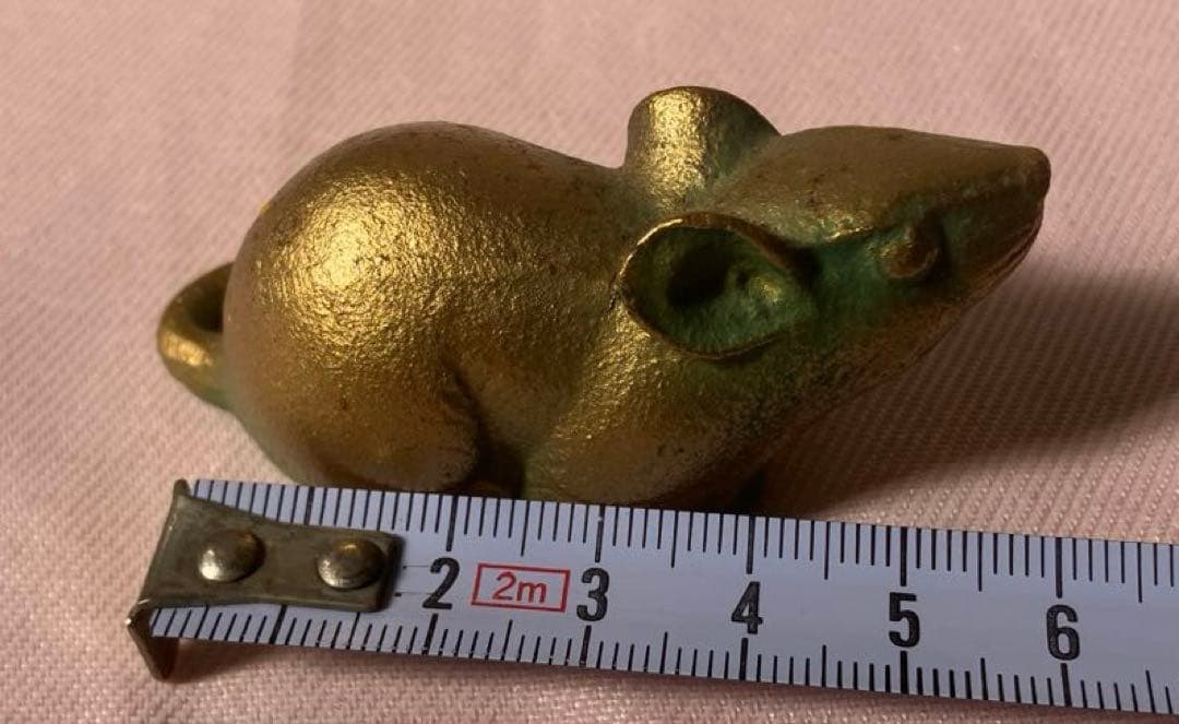 美術鋳物置物 鼠 ネズミ 日展作家 村田宏作 親子2点セット 縁起物 子宝