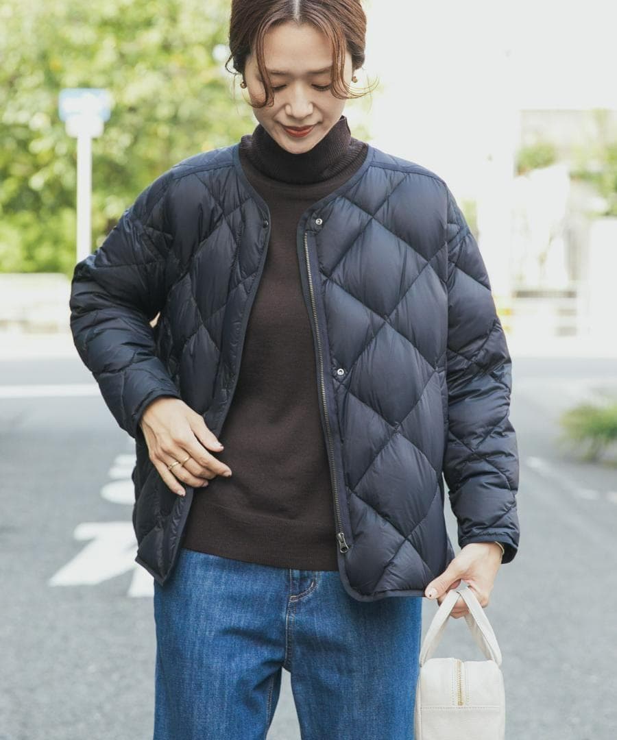 新品◆DOORS◆ライトダウンキルトショートブルゾン《NAVY》