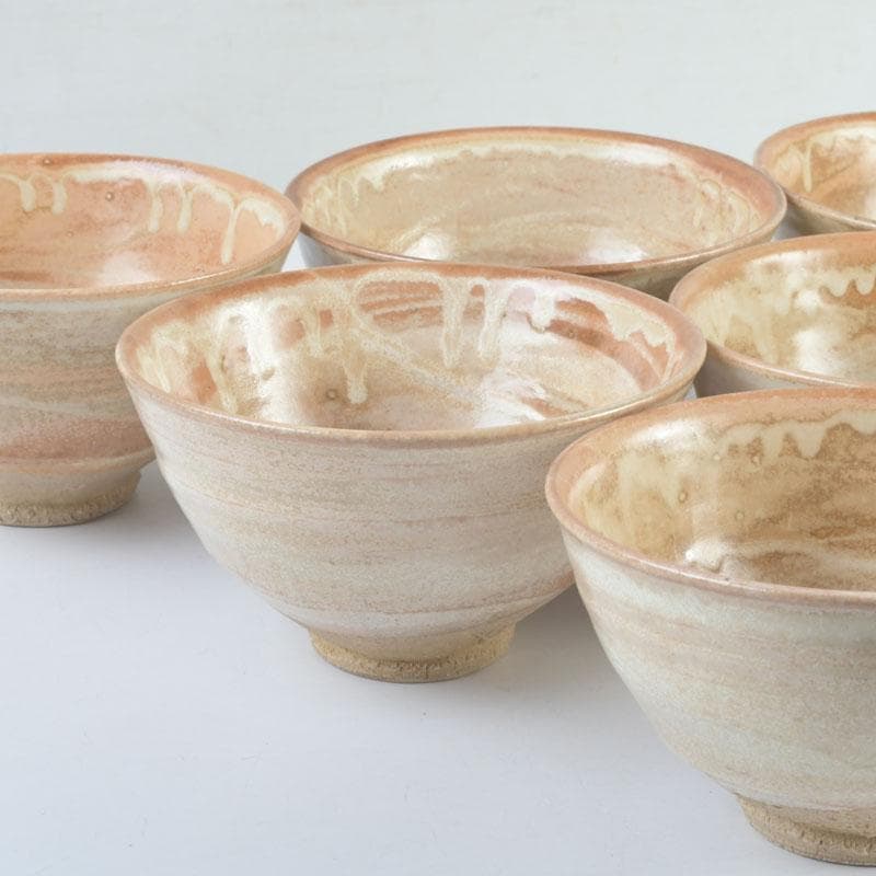 茶道具 兎月窯 杉浦芳樹造 数茶碗 六客 堀内宗完（兼中斎）極め箱