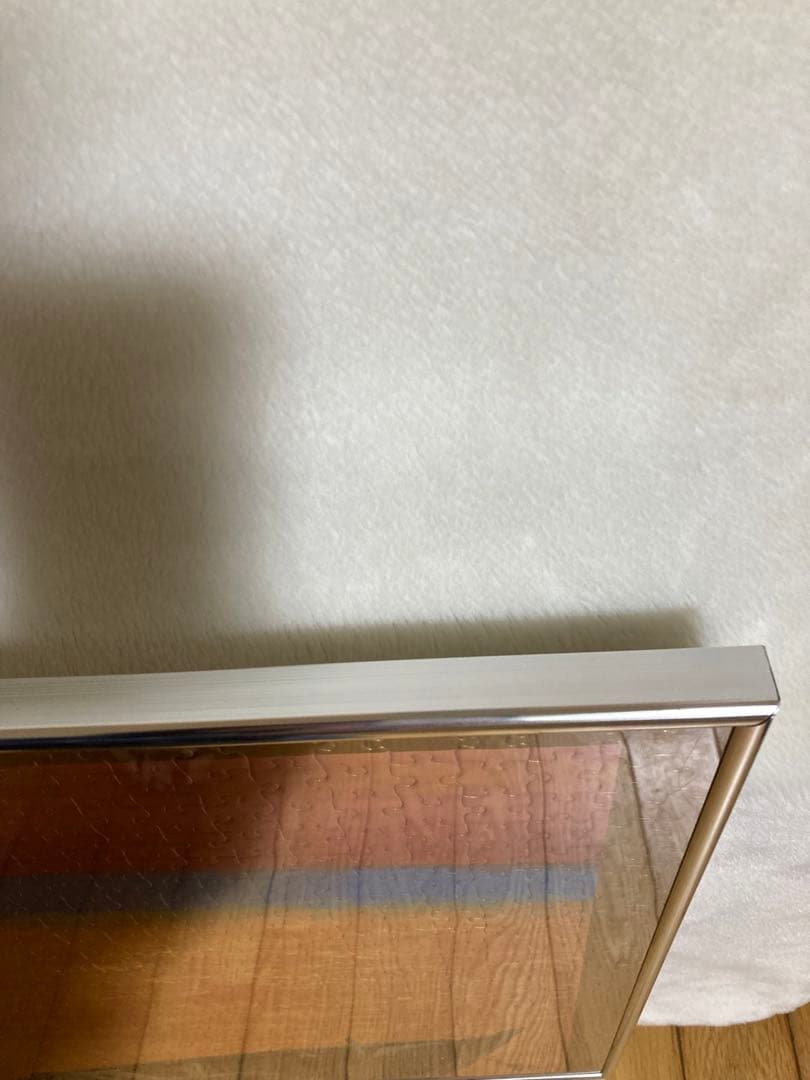 千P⑫夕日にボートと鳥　ジグソーパズル　金属額　長良川の鵜飼？夕暮れに飛ぶ鵜かね