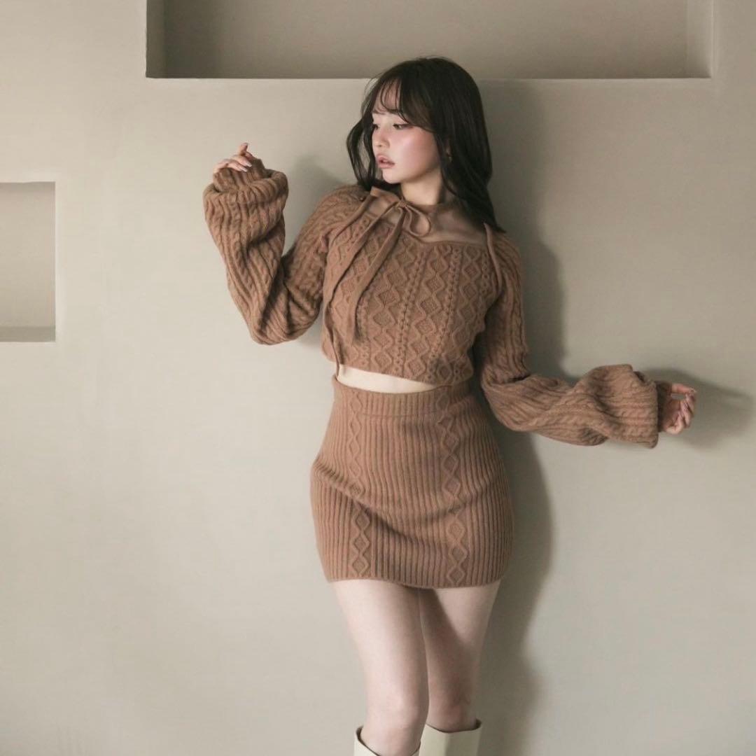 ANDMARY ヴィヴィアンニットリボントップス