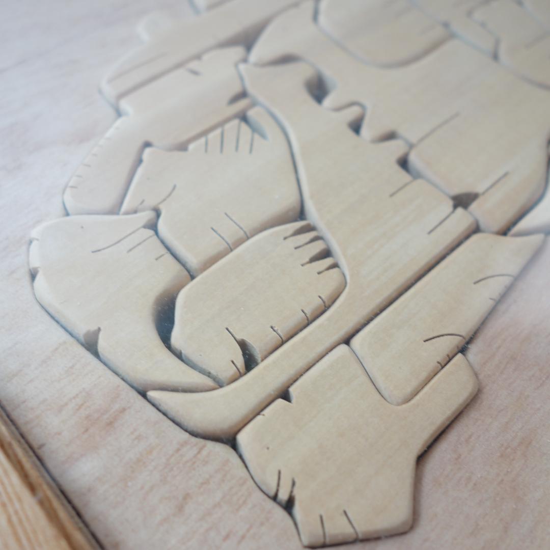 ヴィンテージ  奥嶋雅一　アニマルパズル　木製立体パズル