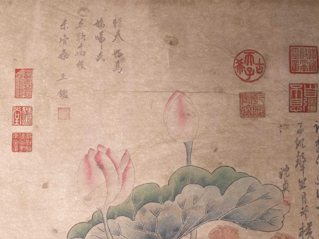 古民家整理品 中国五代作家 巨然作 掛け軸 肉筆水彩絵 AK538A14-3