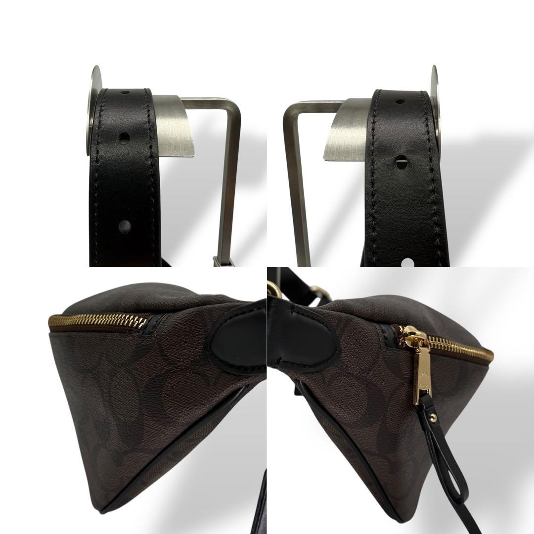 美品】COACH コーチ ボディバッグ PVC クロスボディ 金具ロゴ 茶