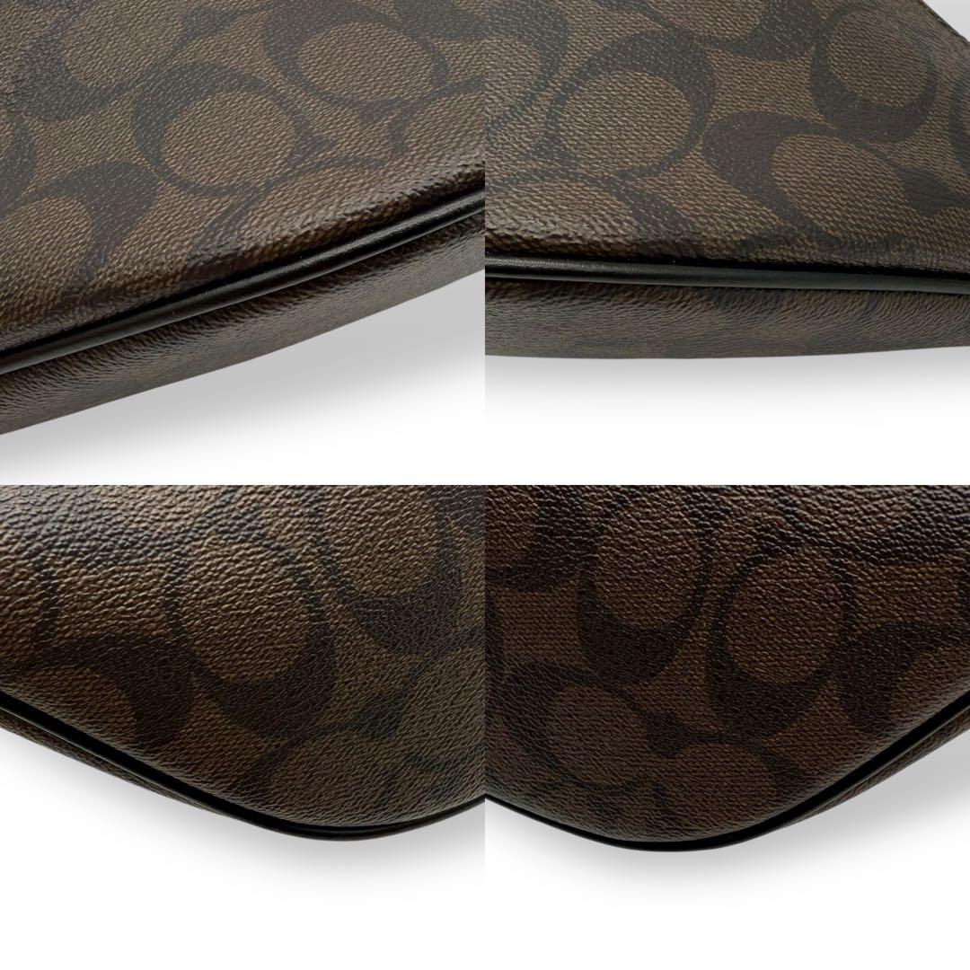 美品】COACH コーチ ボディバッグ PVC クロスボディ 金具ロゴ 茶