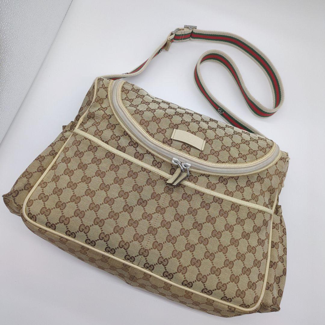 入手困難・保存袋付】グッチ☆マザーバッグ GGキャンバス シェリー