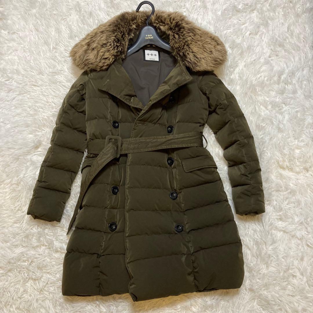 タトラス モンテッキア ダウンコート ラムファー サイズ2 カーキ