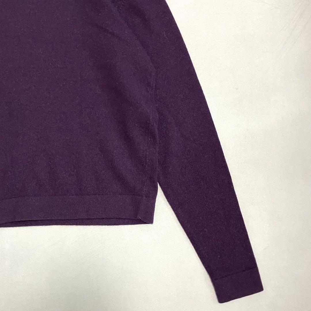極美品 HERMES ウールカシミヤ100 タートルネック 紫 ヴィンテージ L
