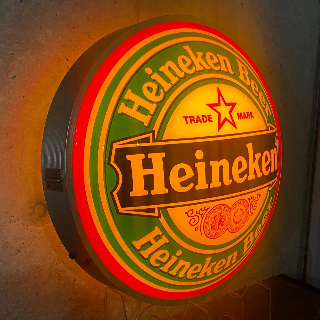 【美品/レア】ハイネケン看板 ビンテージ ★両面ドーム電飾サイン