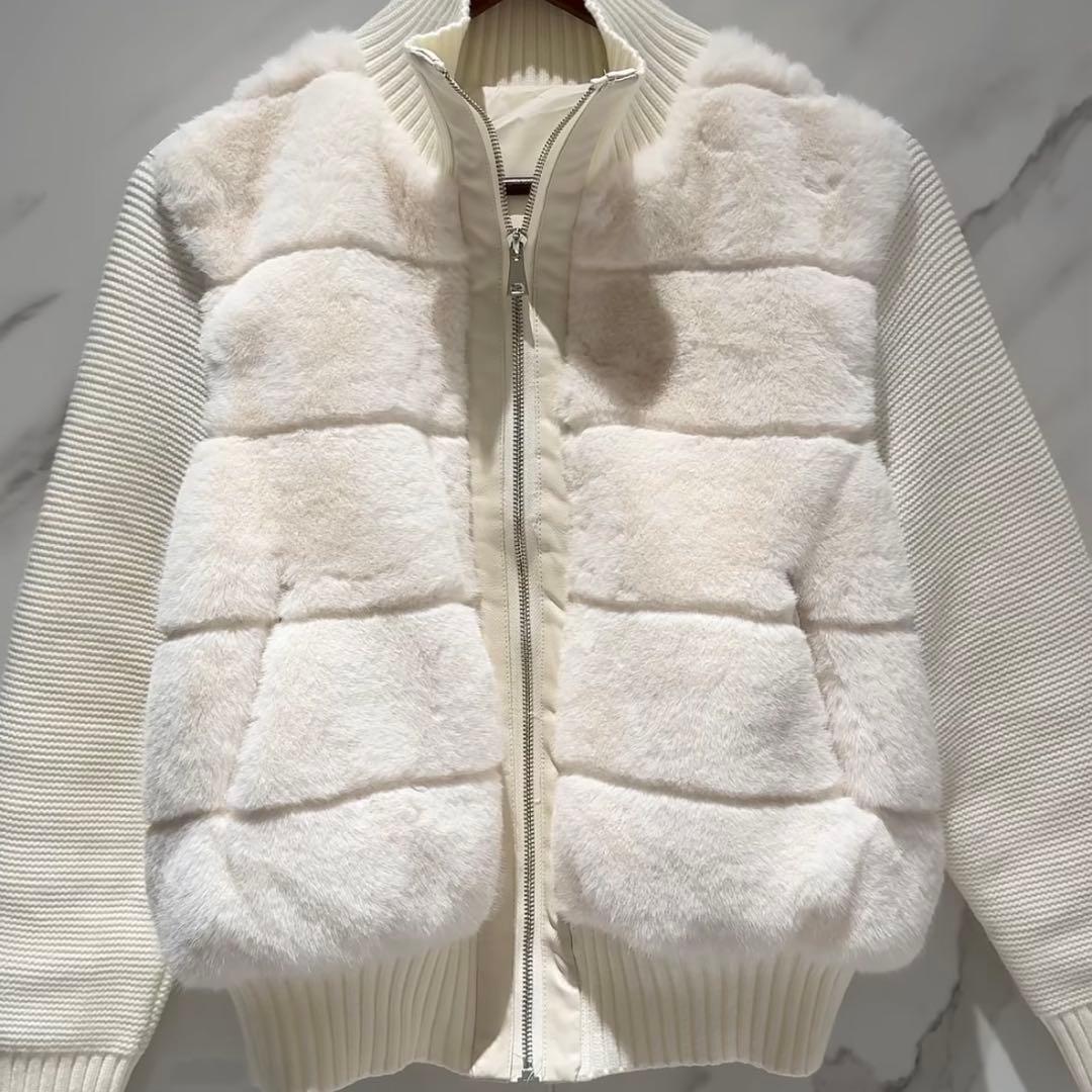 DHOLIC 2WAYニット スリーブ エコファー ダウン ジャンパー 韓国