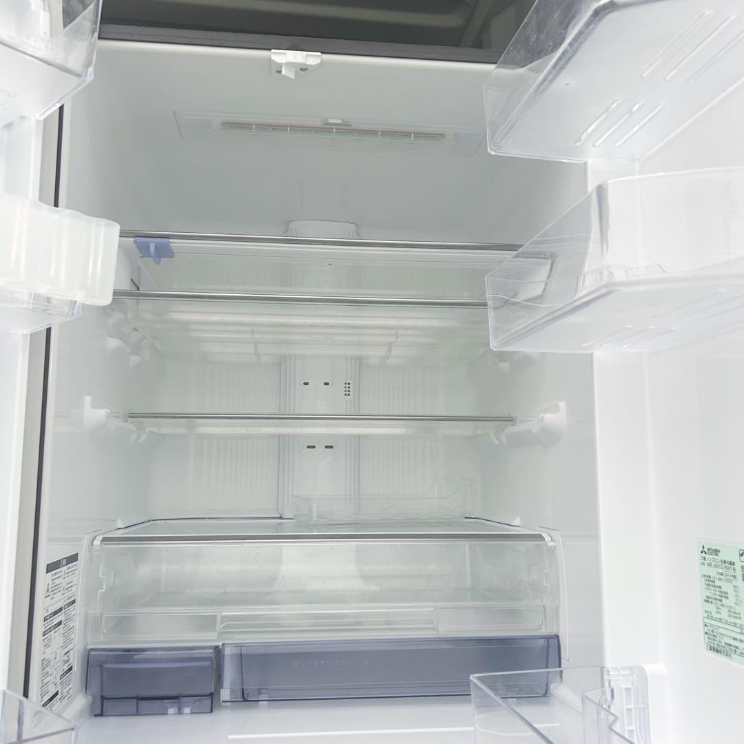 取付無料！三菱チルドルーム搭載木目調ダークブラウンインテリア冷蔵庫