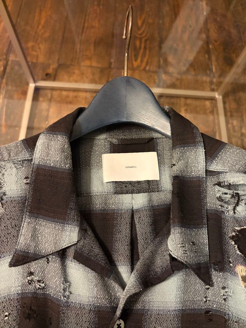 23ss sugarhill クラッシュ加工 オンブレチェックシャツ - メルカリ