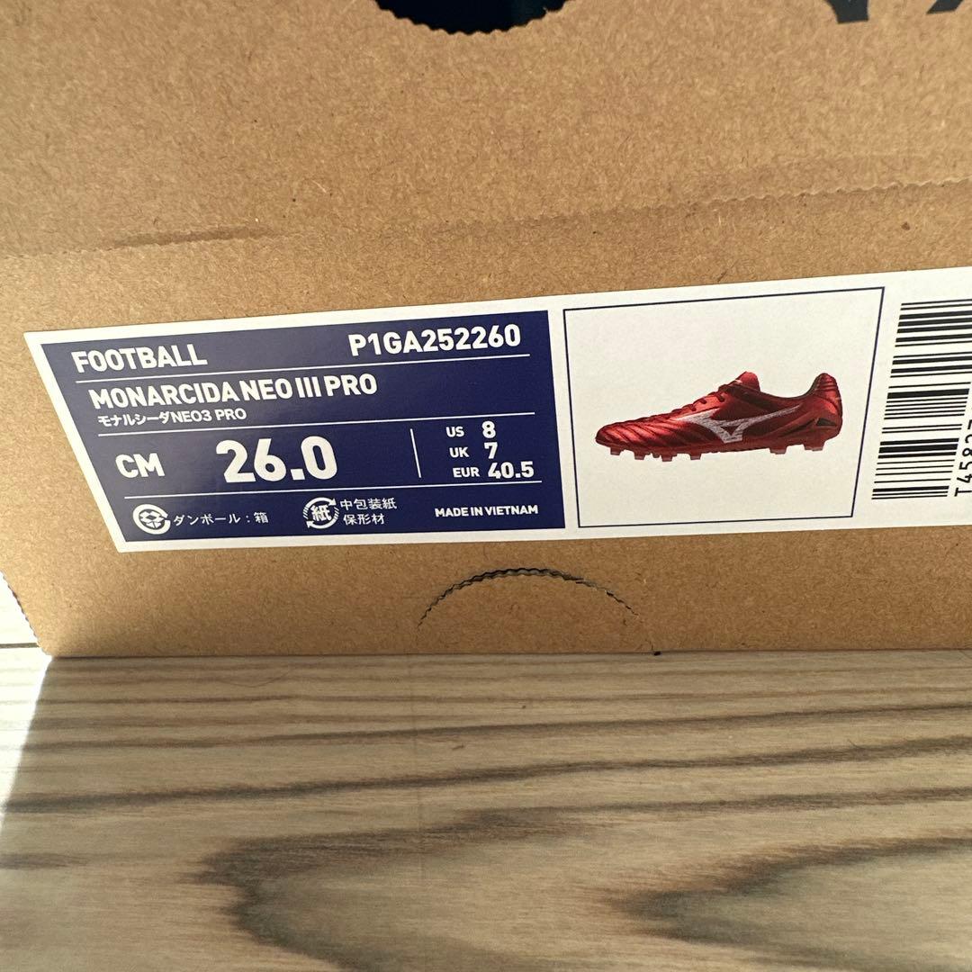 Mizuno Monarcida Neo III Pro 26.0cm レッド