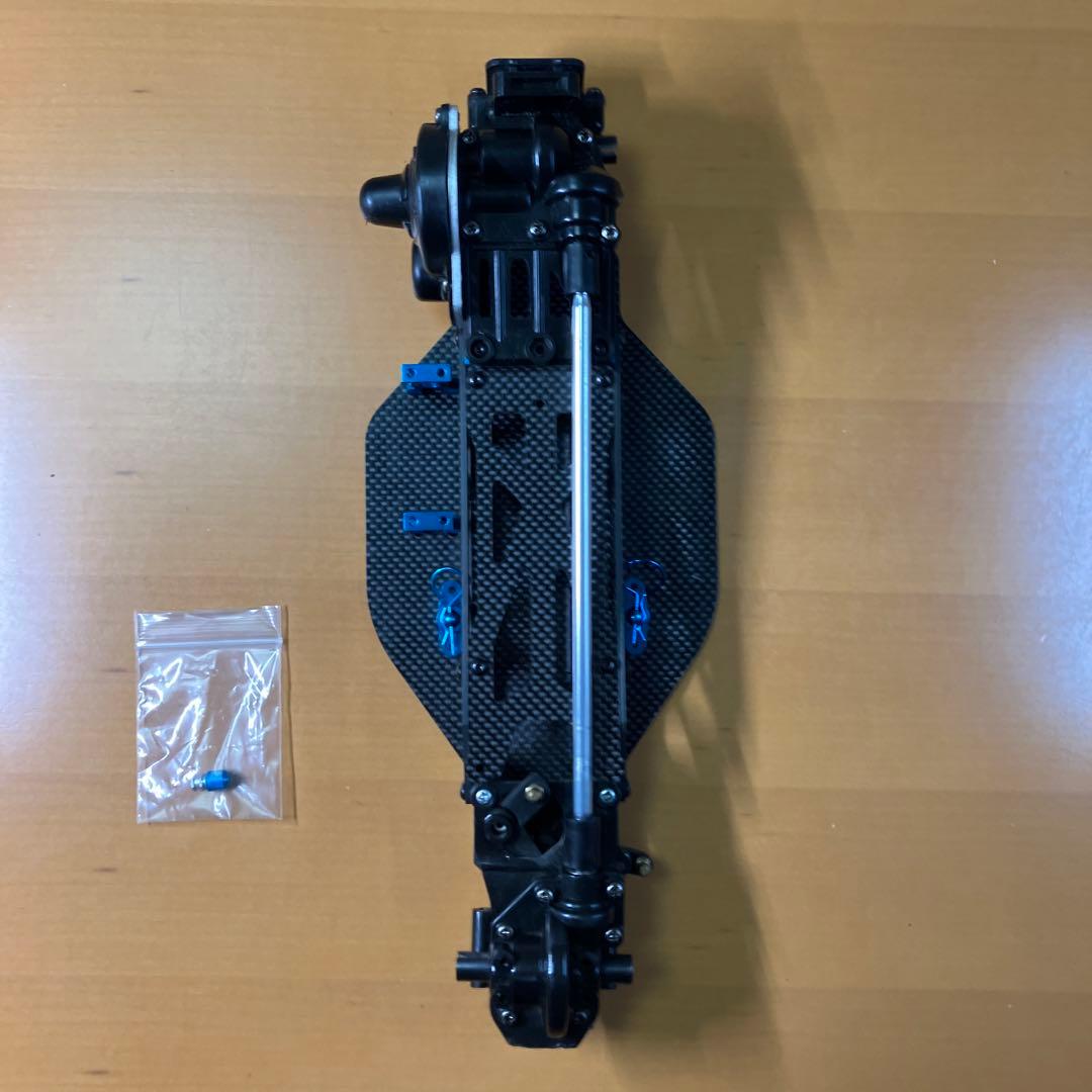 【レア】タミヤ ラジコン DF03 カーボンシャーシ　前後ギアボックス付き