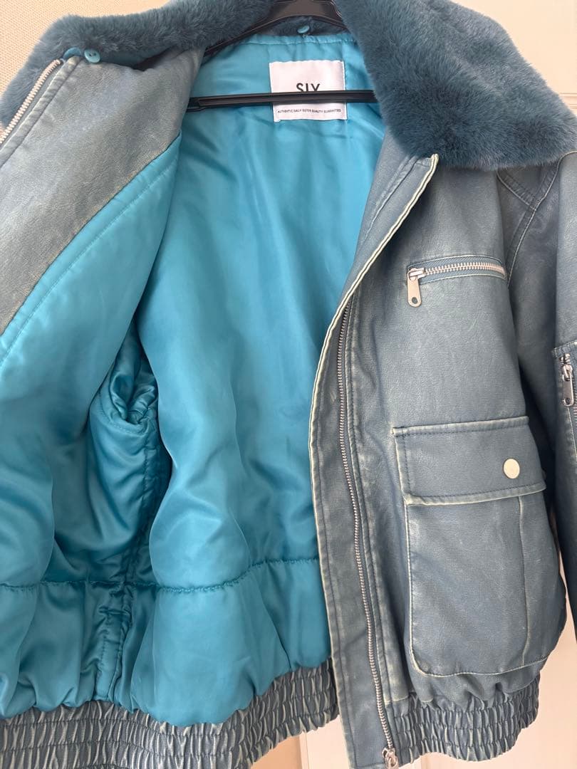 SLY ヴィンテージ フェイクレザー ショート ブルゾン - メルカリ