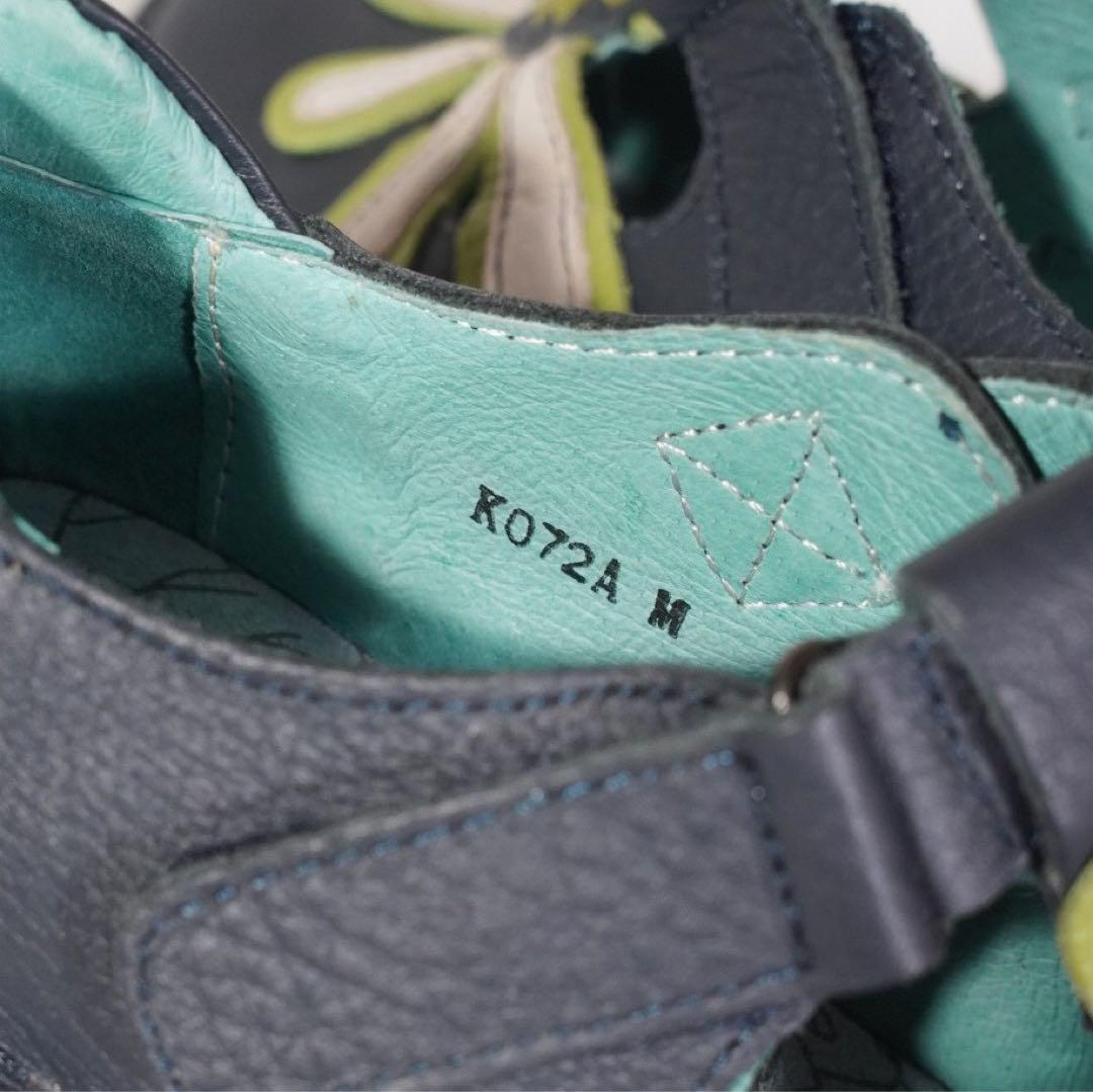 美品《Estacion》ストラップシューズ(M)K072A フラワー ウエッジ