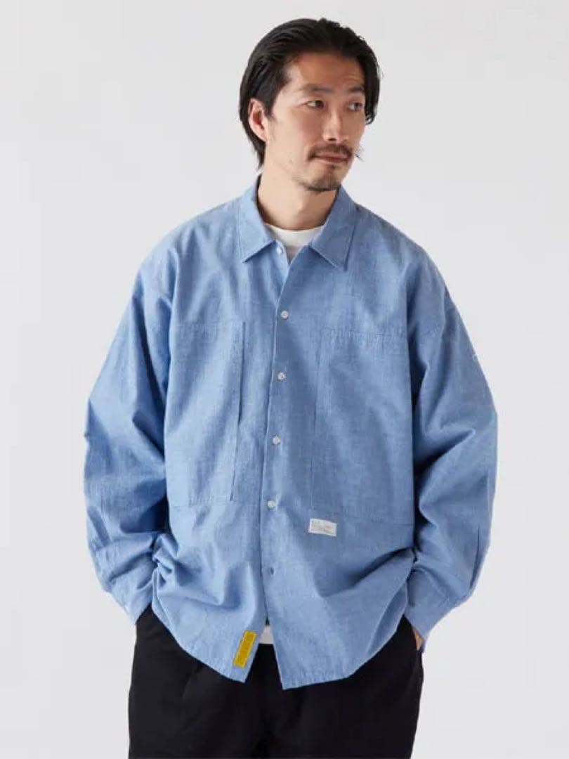 FAT SQUAD BIG シルエット　L/S シャンブレー シャツ　Blue 30% OFF SALE 【 FAT 】 SQUAD ( BIG シルエット L/S シャンブレー