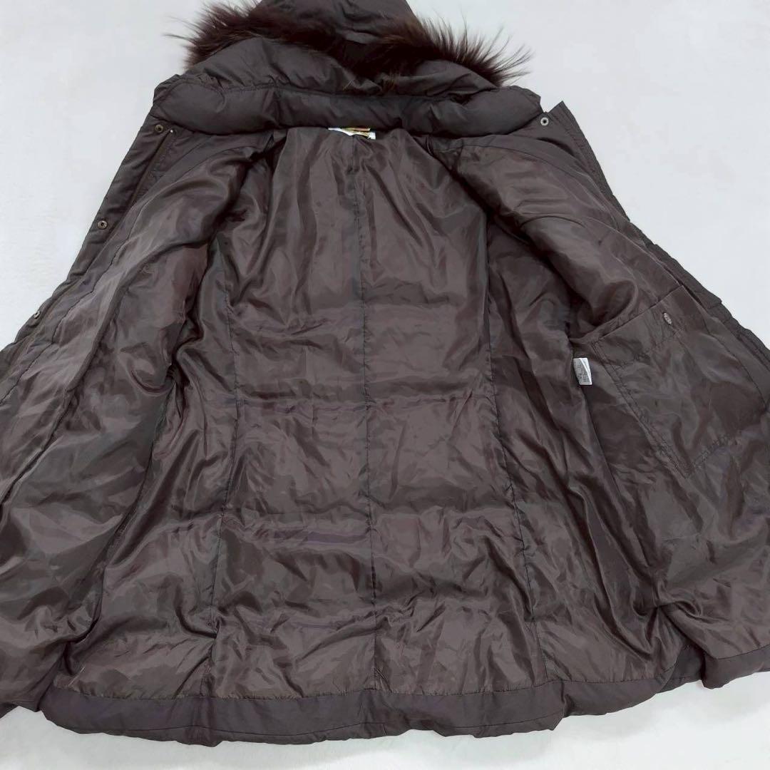 美品 Ondraw チャイニーズラクーンファー ダウンコート ロング