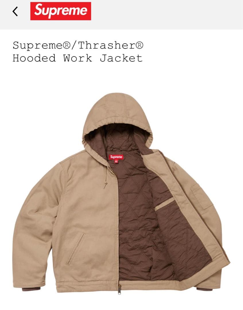 Supreme Thrasher Hooded Work Jacket Tan - メルカリ