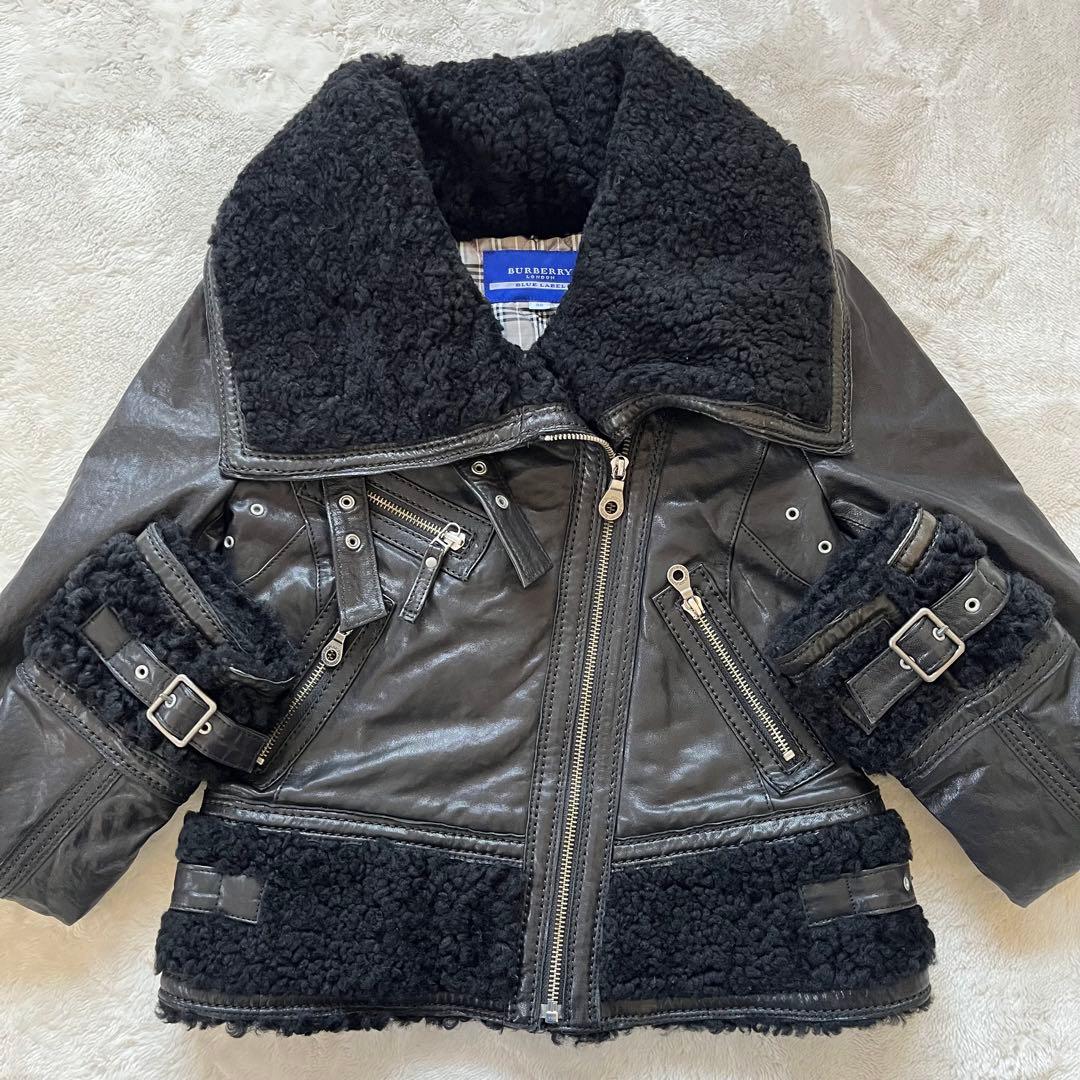 リアルムートン✨バーバリーブルーレーベル ラムレザージャケット ノバ