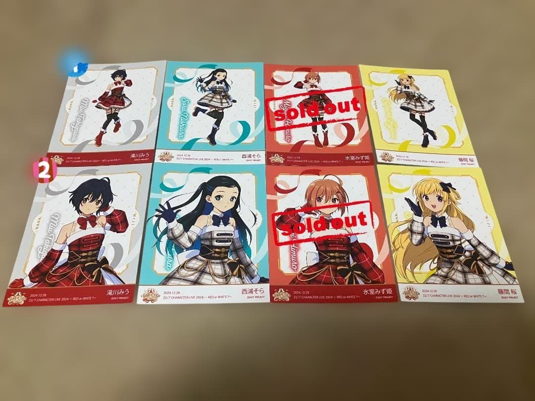 ナナニジ　22/7　ナナニジ忘年会　キャラクターブロマイド　バラ売り