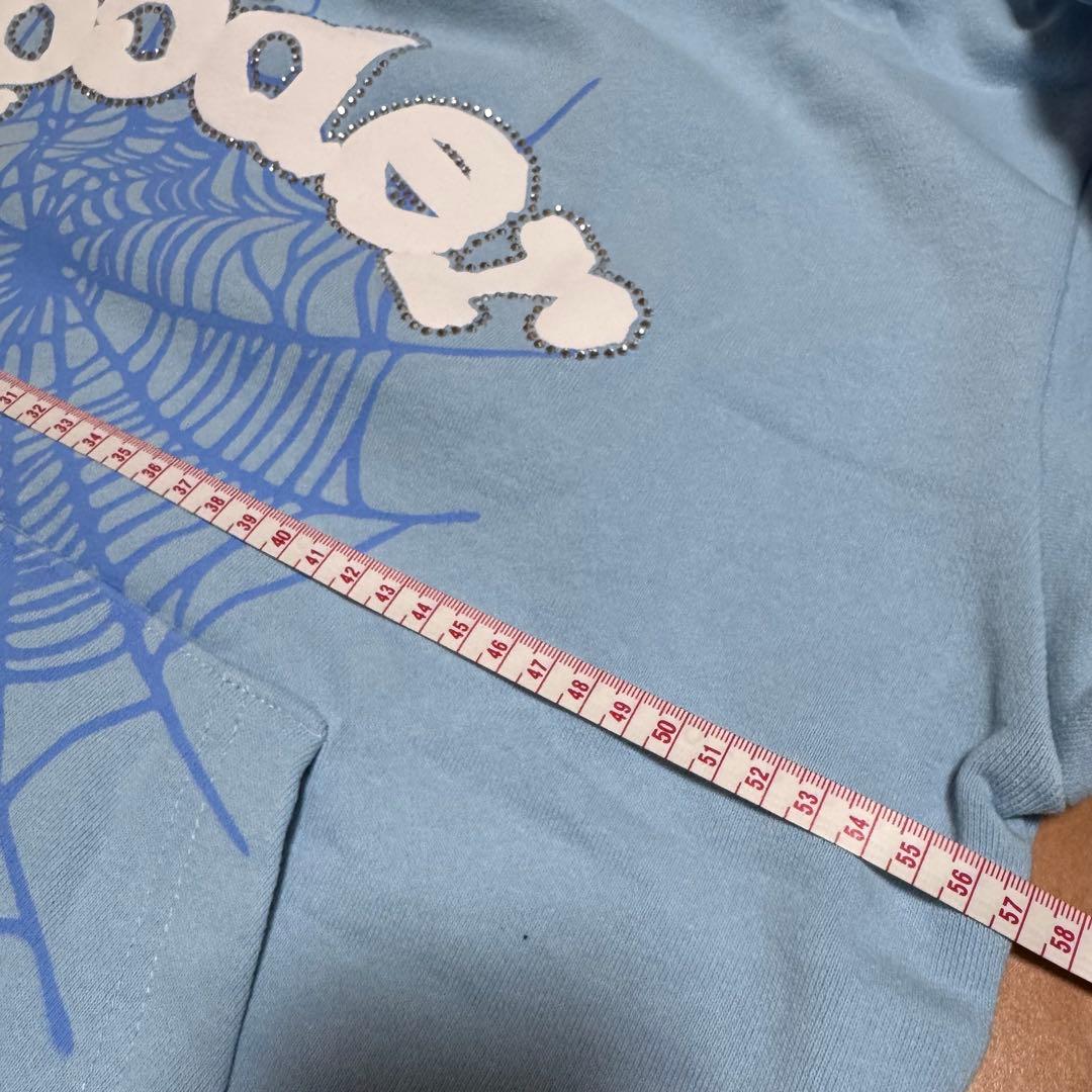 sp5der hoodie スパイダー パーカー 水色 正規品 S - メルカリ