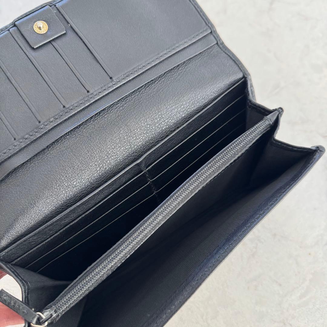 GUCCI ブラック GGパターン 長財布 - メルカリ